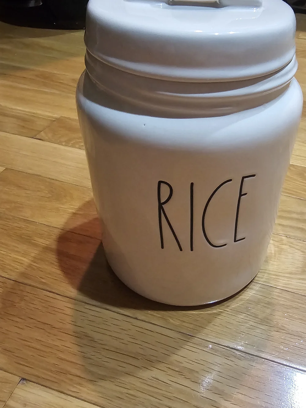 Rae Dunn Artisan Collection By Majenta White Ceramic Canister RICE